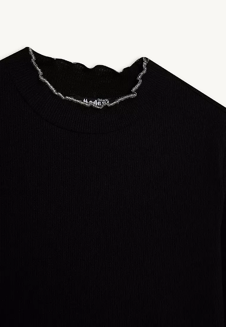 Ribbed Camisole Basic Plain Long Sleeve T-Shirt Tunic