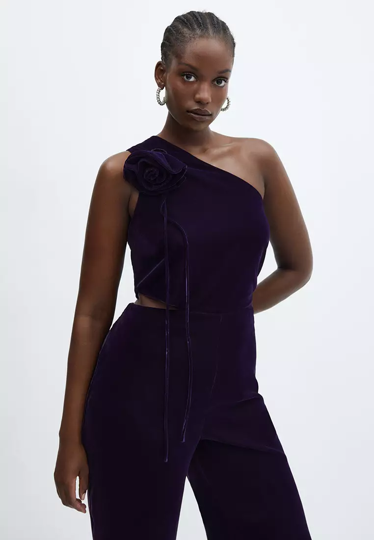 Purple hotsell velour jumpsuit