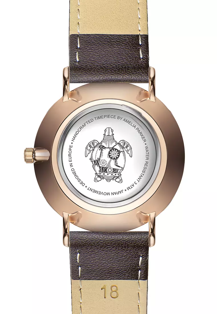 Buy Amelia Parker Amelia Parker Rose Turtle Brown Leather women watch 2024 Online ZALORA Singapore