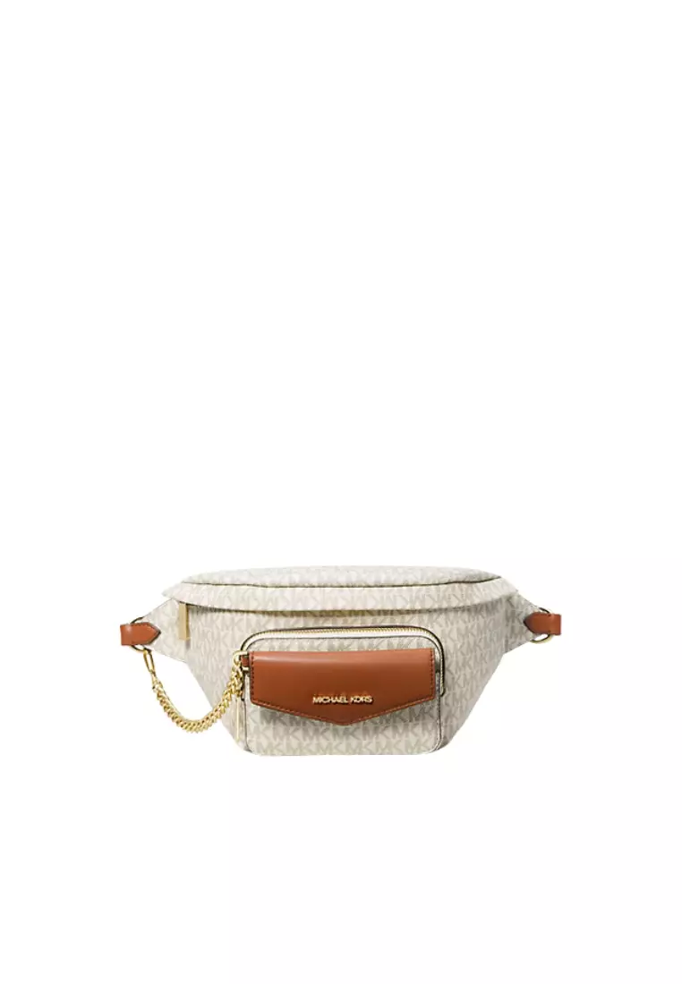 Michael Kors Maisie Large Belt Bag Signature 2 in 1 In Vanilla 35F3G5MN9B