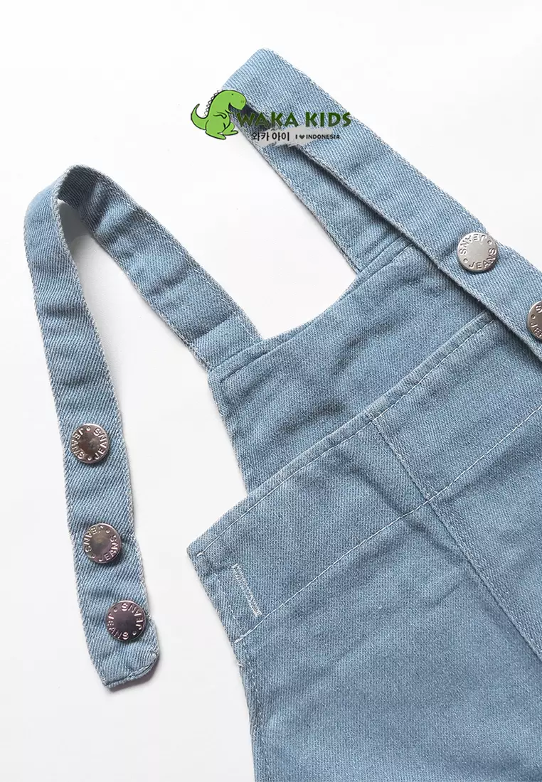 Wakakids Overall Jeans Anak Baju Kodok Celana Pendek Jumpsuit Denim 061 Vench