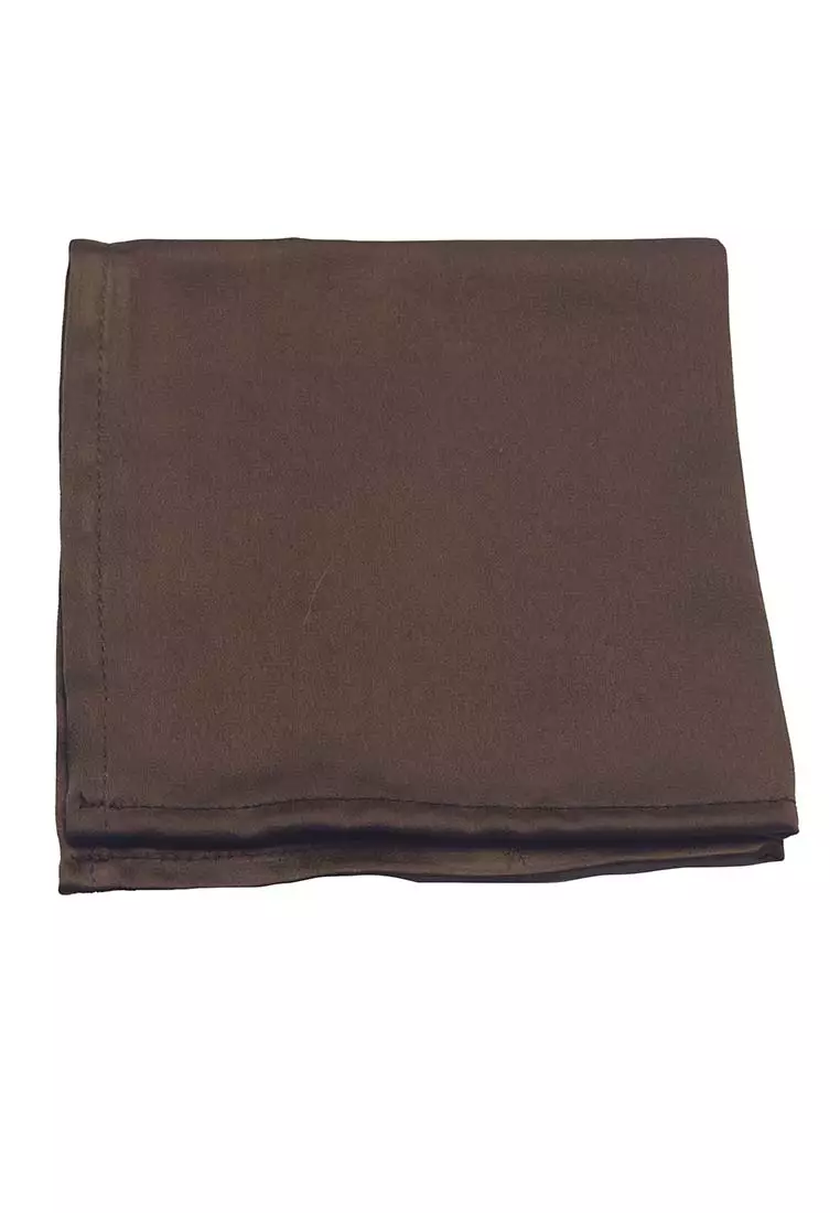 Houseofcuff Dasi Kupu Bowtie Pocket Square Saputangan Coklat Tua A11