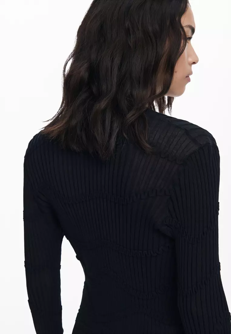 Fitted textured cardigan