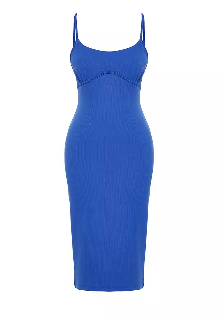 オールインワン・サロペット Dondup Fitted Blue Midi Dress With Ribbed Texture image00094_grande.jpg?v=1743471457