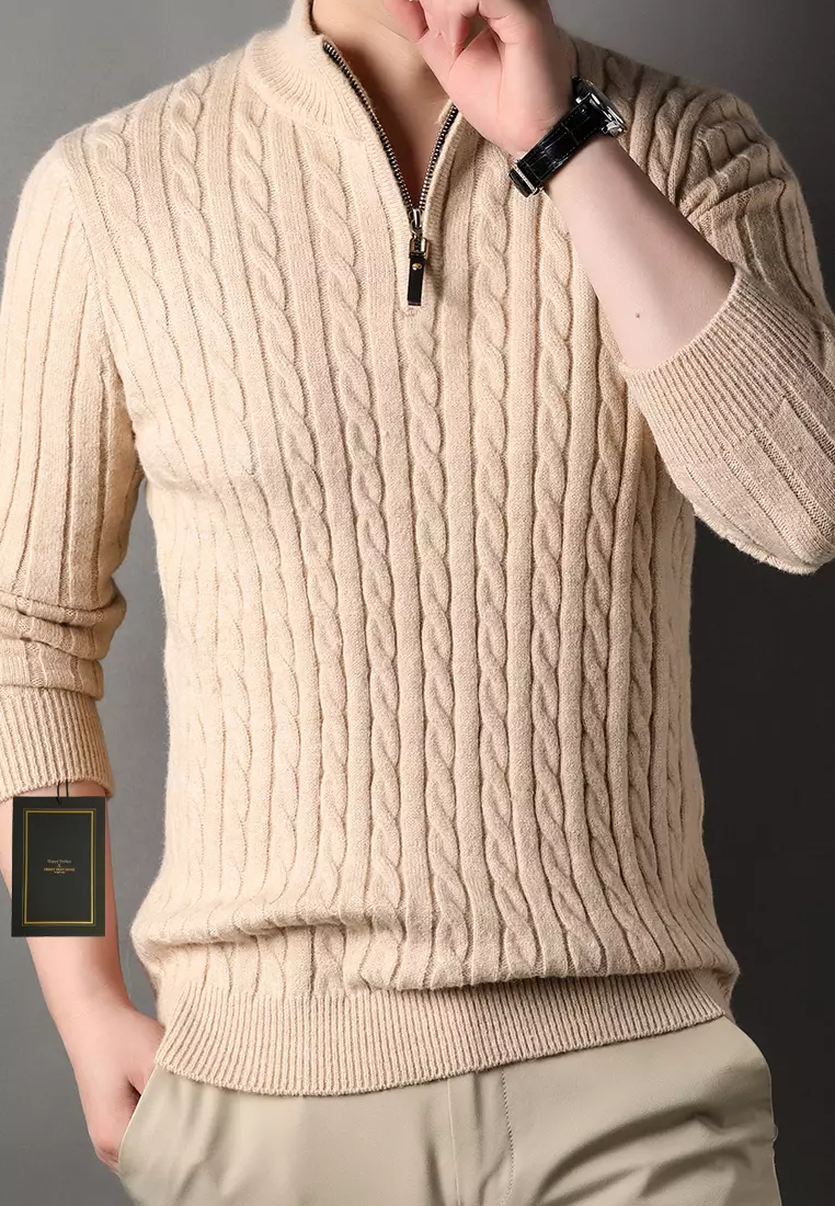 Stand Collar Knitted Sweater BD8511