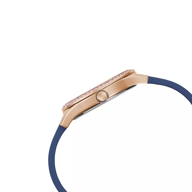 Jam Tangan Wanita Guess Idol GW0530L3 Ladies Rose Gold Dial Blue Silicone Strap