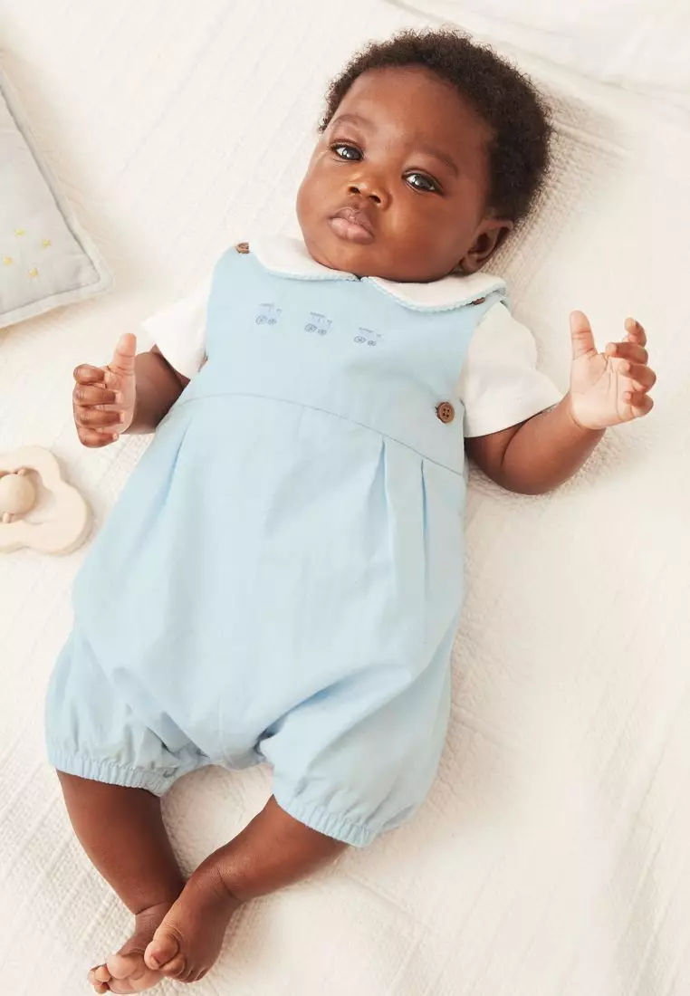 Buy NEXT 3 Piece Baby Smart Check Romper Bodysuit And Socks Set