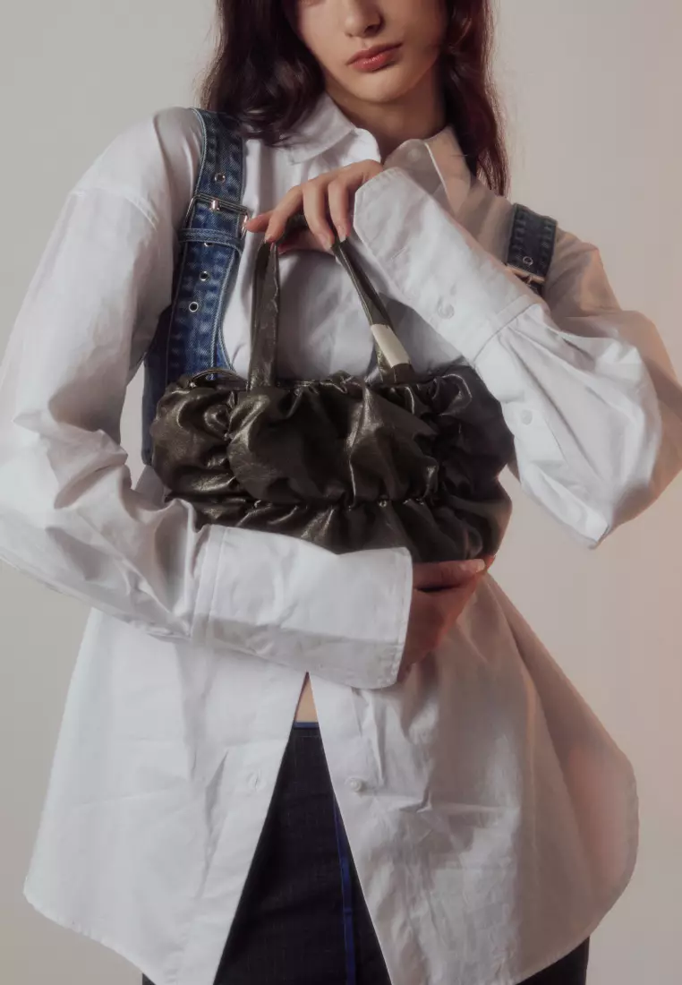 POPCORN JAZZ Nylon Crossbody Bag Brown