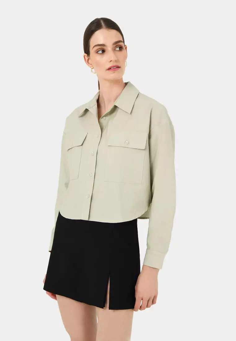Kyla Crop Pocket Shirt