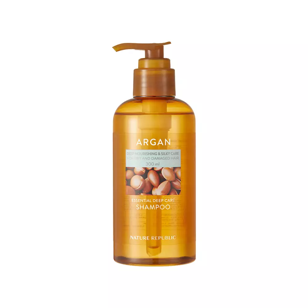NATURE REPUBLIC Argan Essential Deep Care Shampoo 300ML | Gentle Shampoo for damaged hair strands