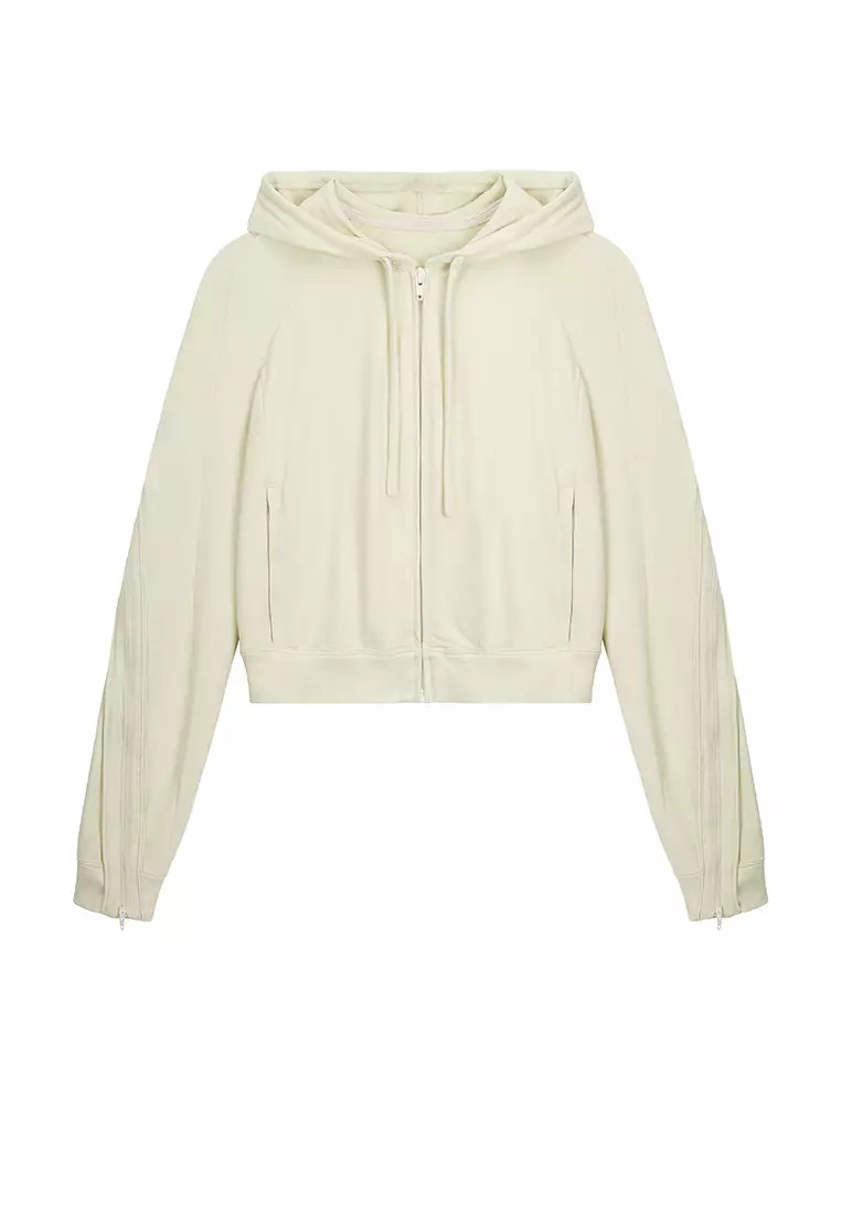 短款簡約開衫連帽衛衣