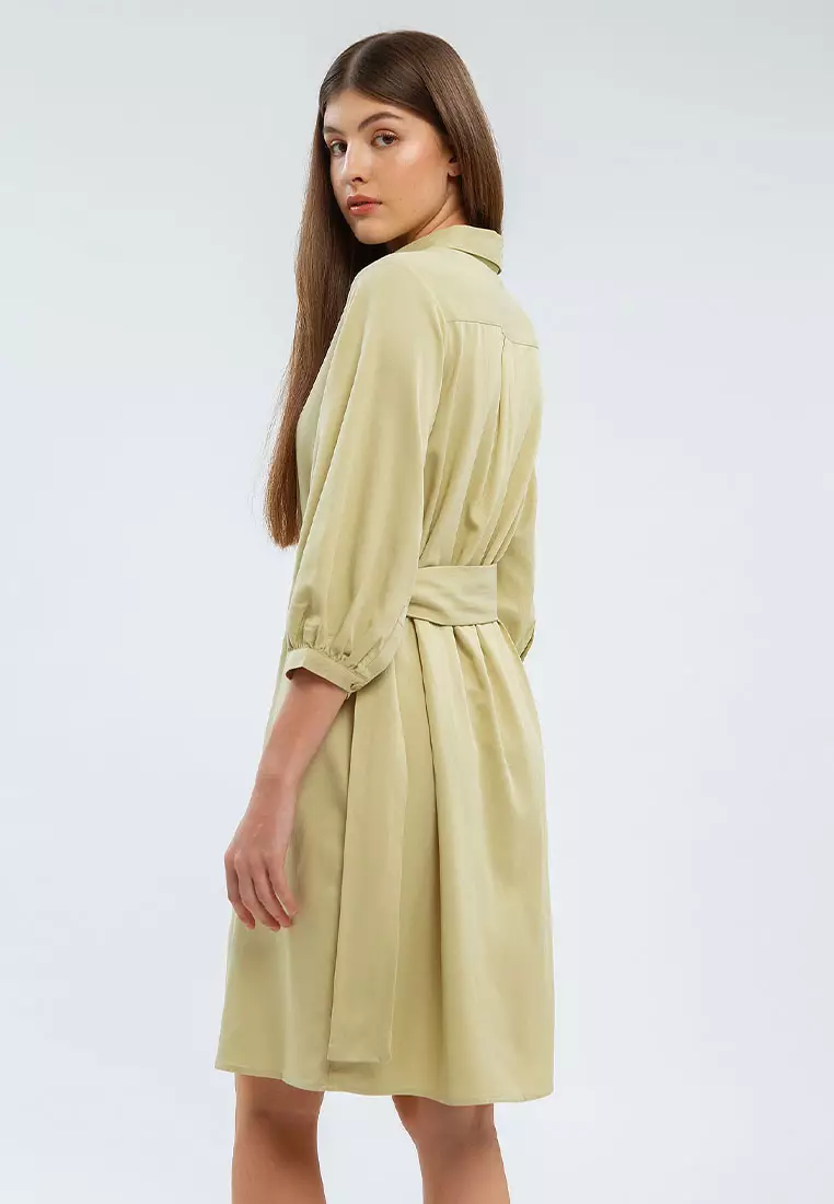 Minimal Vivian Dress Lime Green Warna LIME GREEN