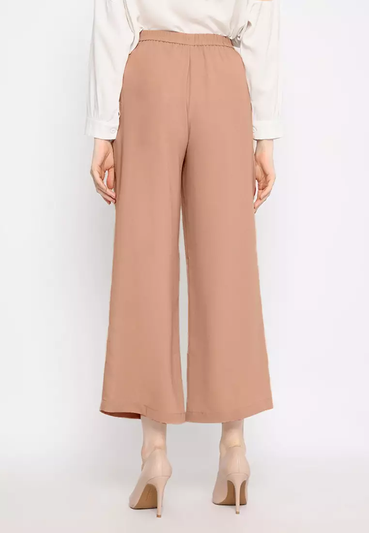 Long Cullot Casual Look Color Soft Brown By Brilliant Girl Warna COKLAT