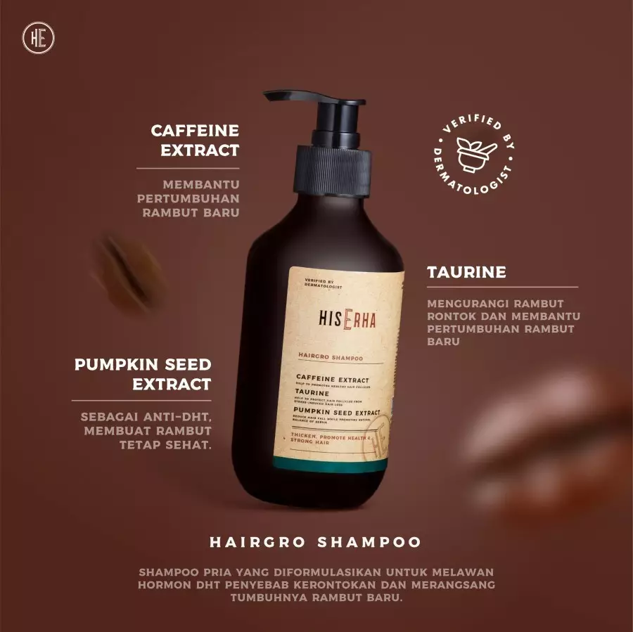 HISERHA Bundling Hairgro Series - Shampoo + Tonik Anti Rontok Khusus Pria