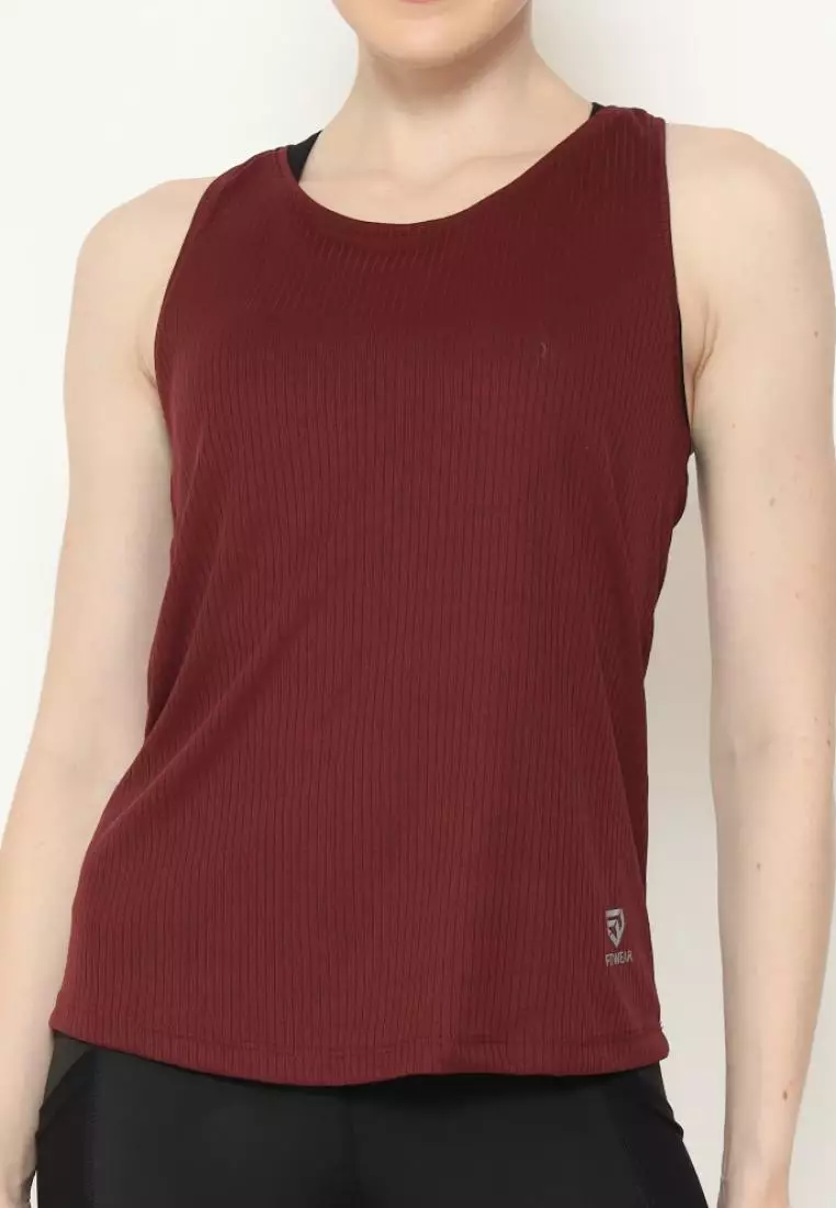 Fitwear - Tanktop Olahraga Wanita DANIELLE RIBB TANK - MAROON