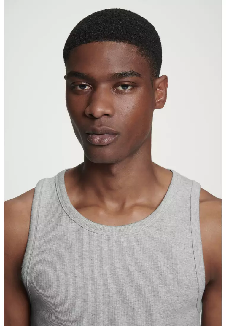 SLIM RIBBED COTTON TANK TOP
