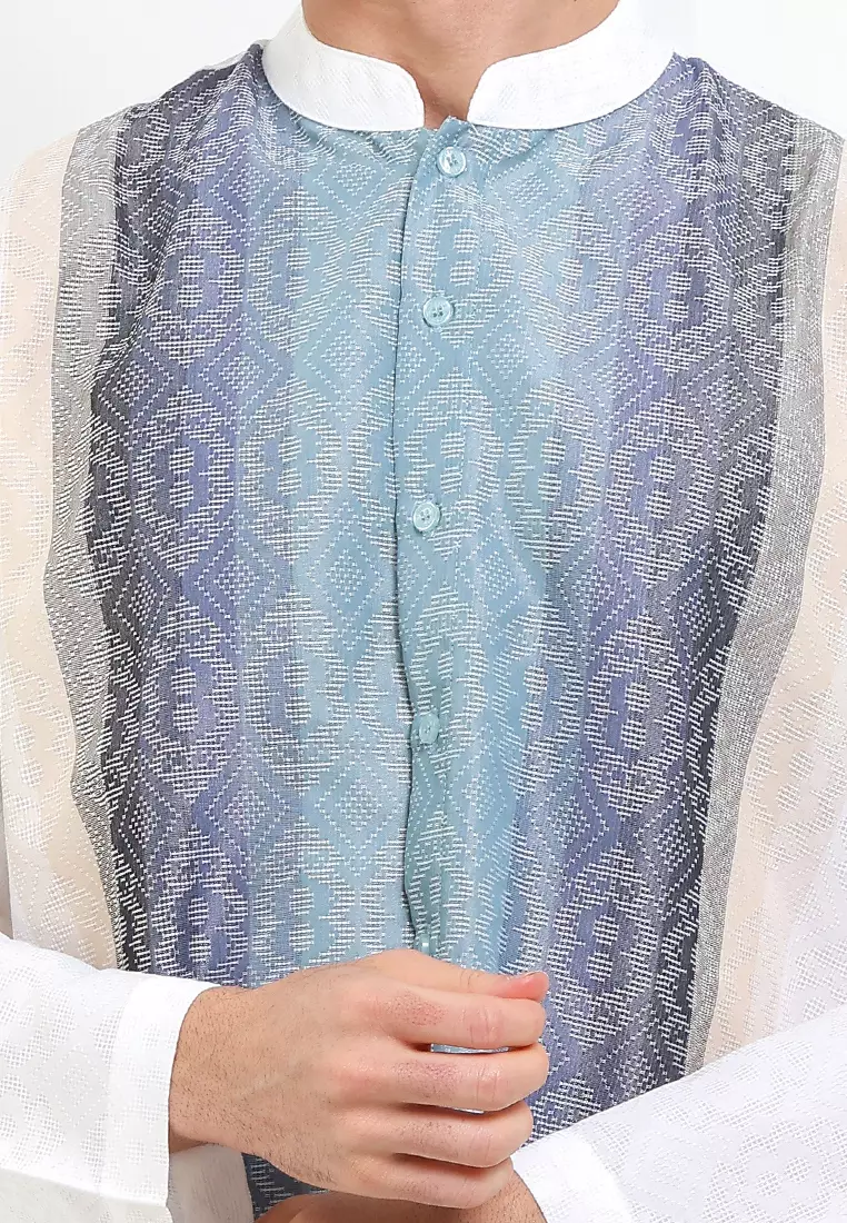 Shasta Blue Long Sleeve Baju Koko