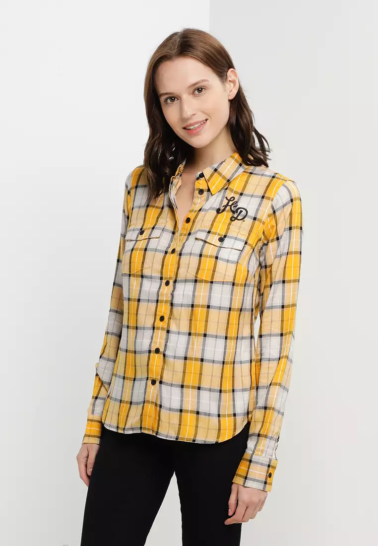 yellow check shirt womens