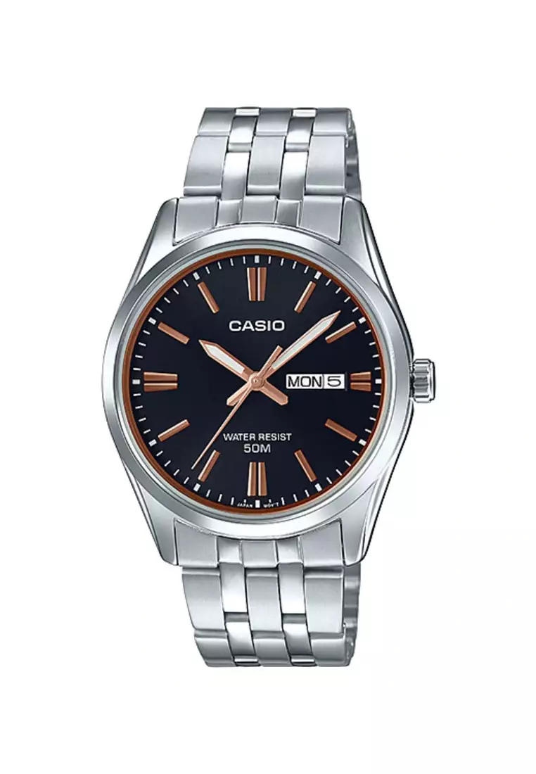 Buy Casio Watches Men S Analog Watch Mtp D A V Silver Stainless