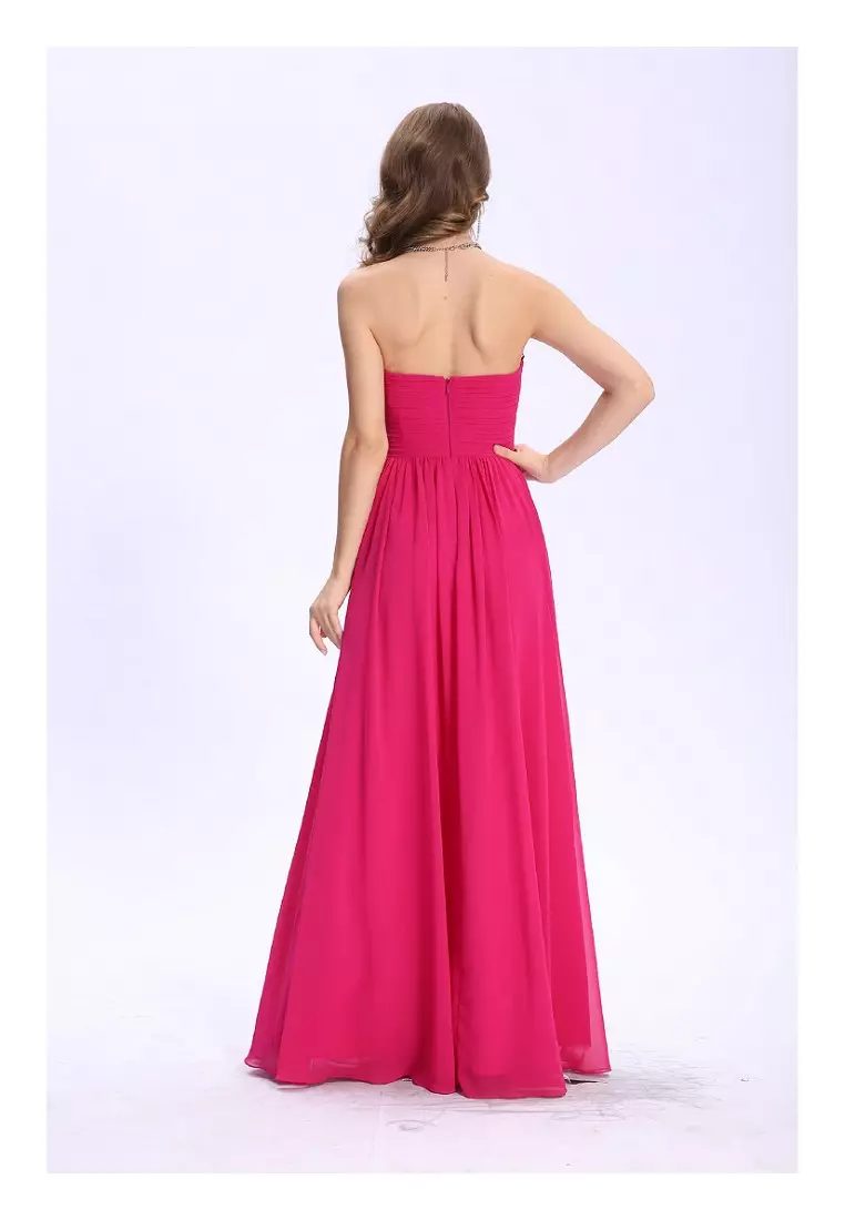 優雅的風格雪紡晚禮服