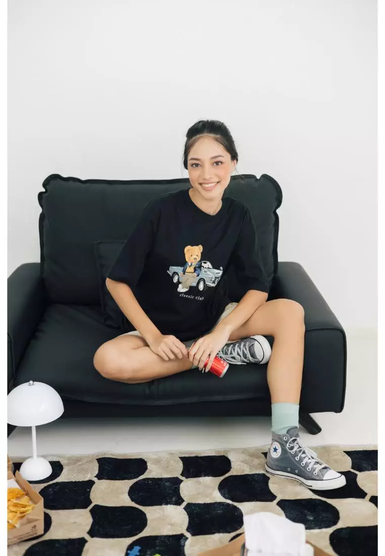 RBJ Unisex T-Shirt Teddy Cotton Combed Oversized Pria 2079350081