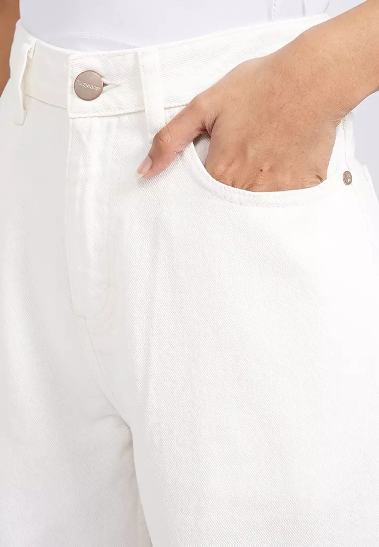 Tirajeans HIGHWAIST LONG PANTS 7-LLDSKEY125B018 WHITE