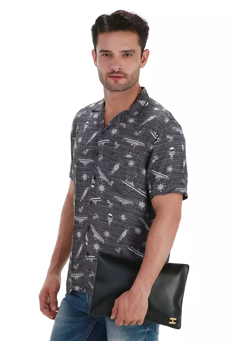 Quenty Sleeve Case Unisex Large Storage Design Elegan Vertical 11 Inch Material Leather ORIGINAL - Black