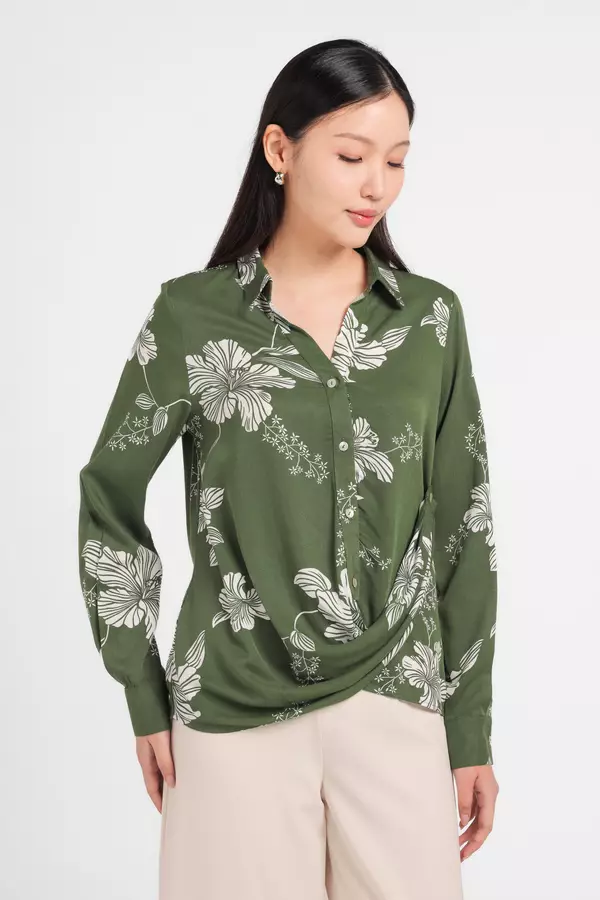 Jual Minimal MINIMAL - Carole - Wrap Blouse Wanita Rayon Motif Floral ...