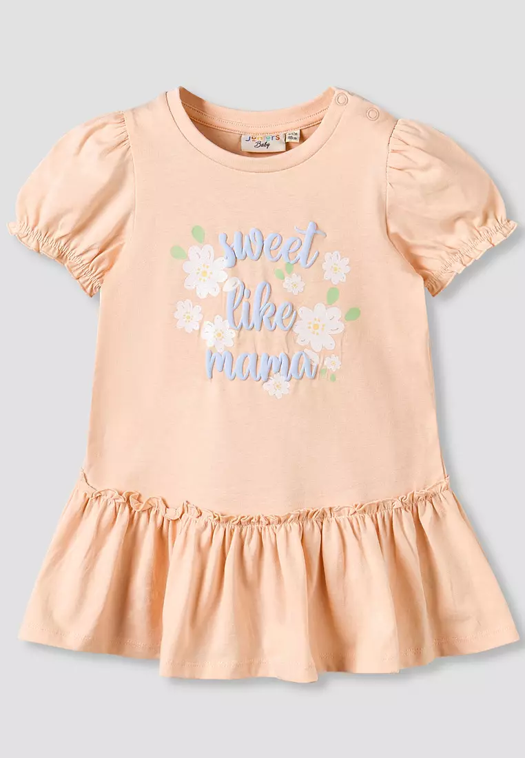 Babyshop Pack Of 2 Round Neck Short Sleeve Knee-Length Dress With Floral Print
