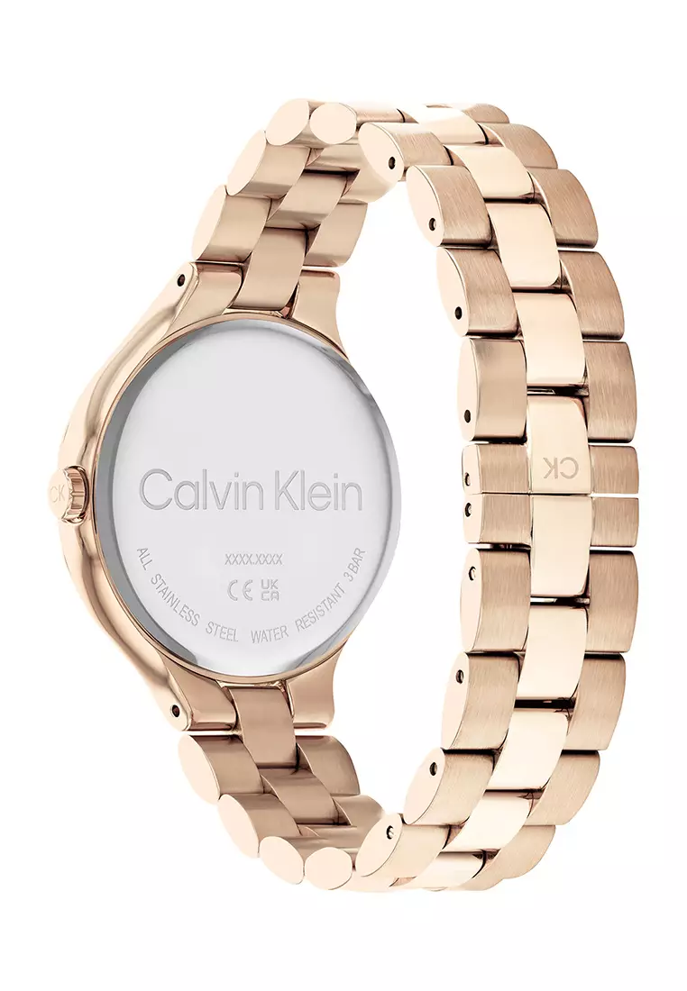 Women's Rose Gold Stainless Steel Bracelet And Rose Gold Dial Quartz Watch - CK25200125