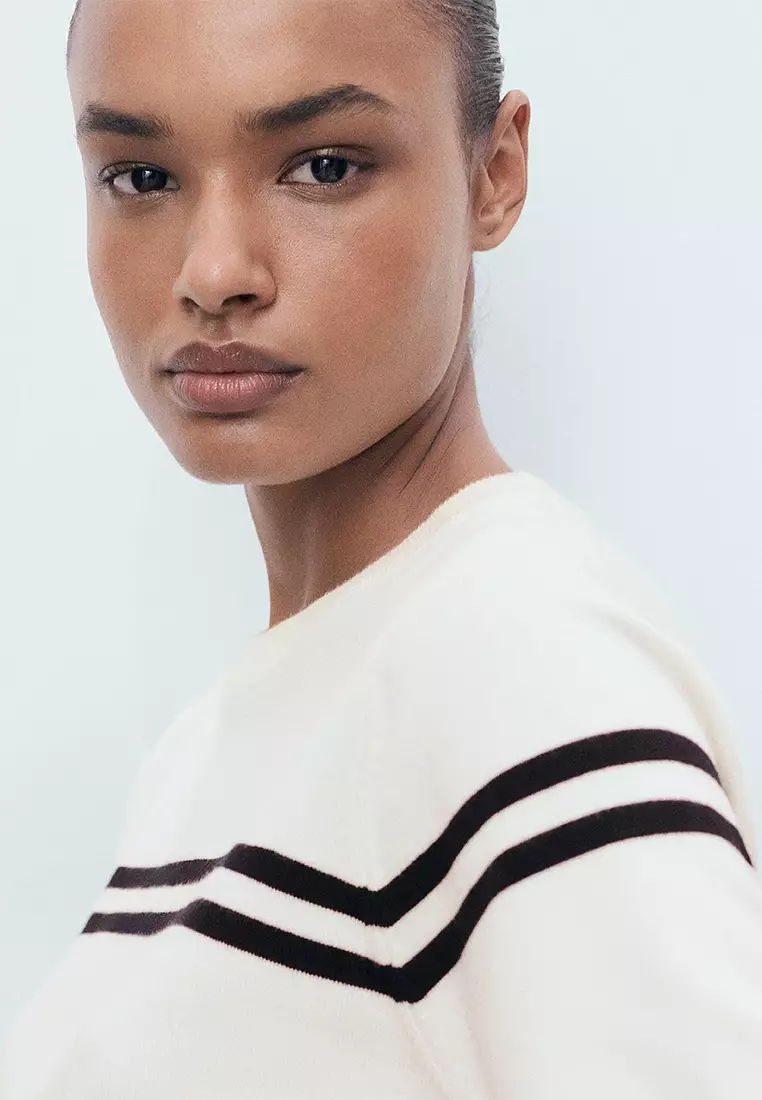 Striped Short-Sleeved Sweater