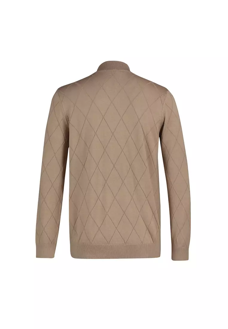 Slim Fit Half Zip Knit Sweater