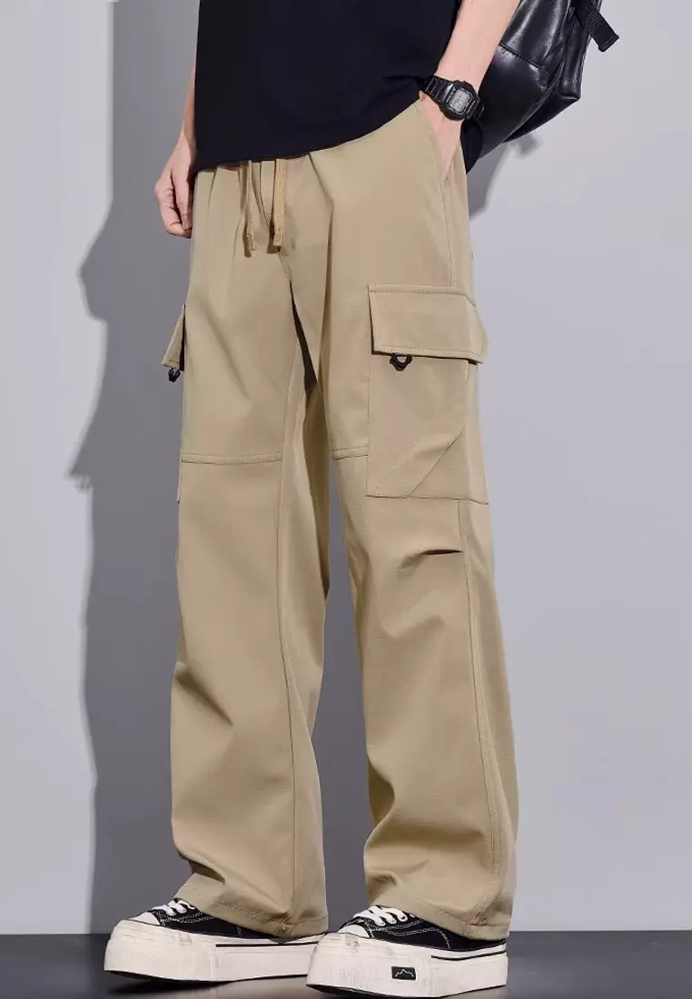 Drawstring Casual Cargo Trousers