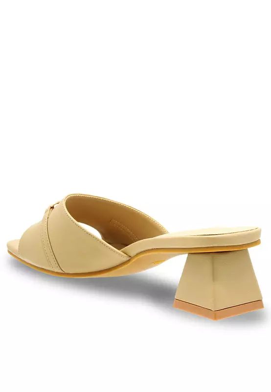 Slip On Faux Leather Fashion Heels