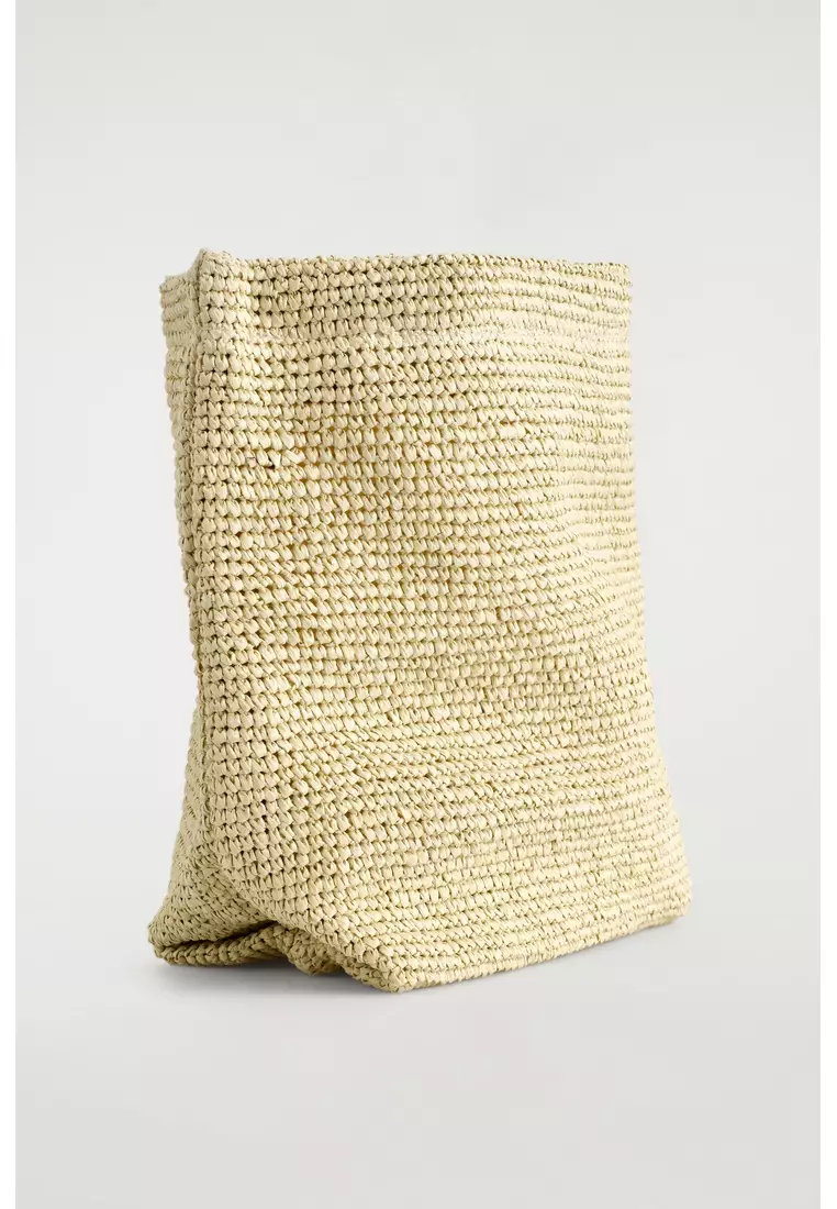 FOLDED CLUTCH BAG - STRAW
