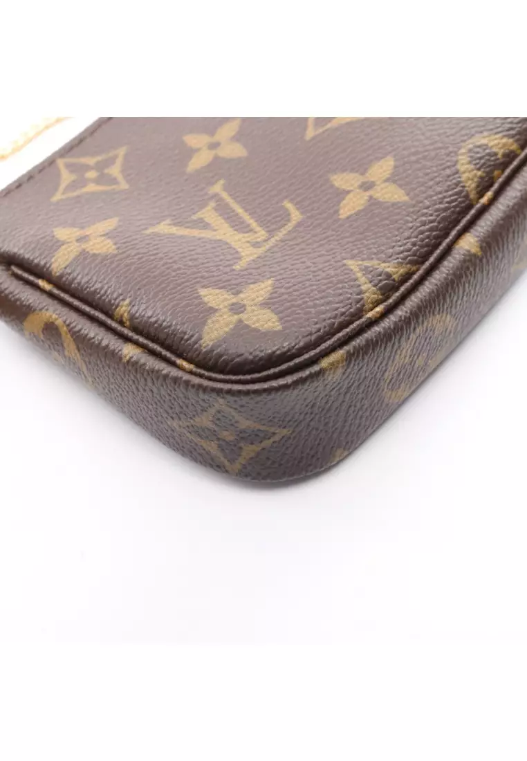 Buy Louis Vuitton Pre-loved LOUIS VUITTON mini pochette Accessoires  monogram chain handbag PVC leather Brown 2023 Online
