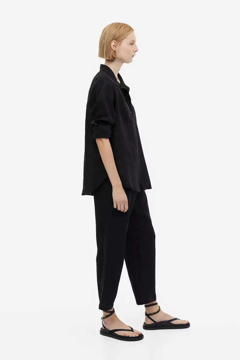 Buy H&M Linenblend tapered trousers Online ZALORA Malaysia
