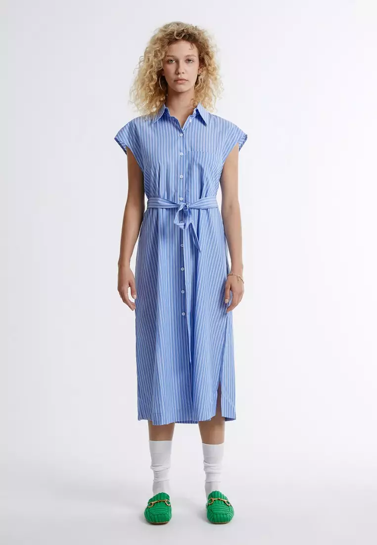 Striped Belted Dress