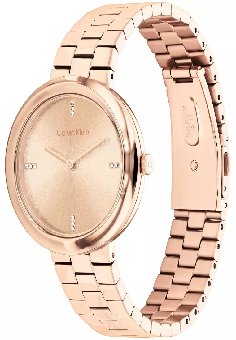 Women's Ionic Plated Rose Gold Steel & Crystal Indices Watch - CK25100095