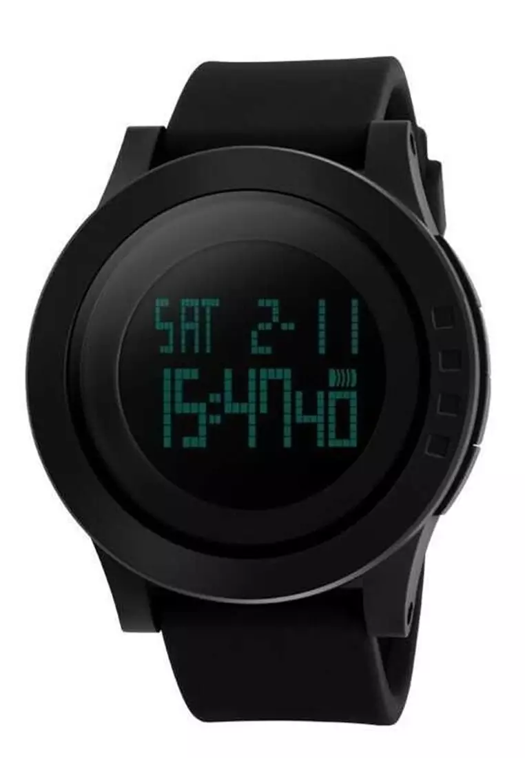 Jam Tangan Digital Pria LED Waterproof 50m Chrono Strap Tali Material Silicone XX55 ORIGINAL