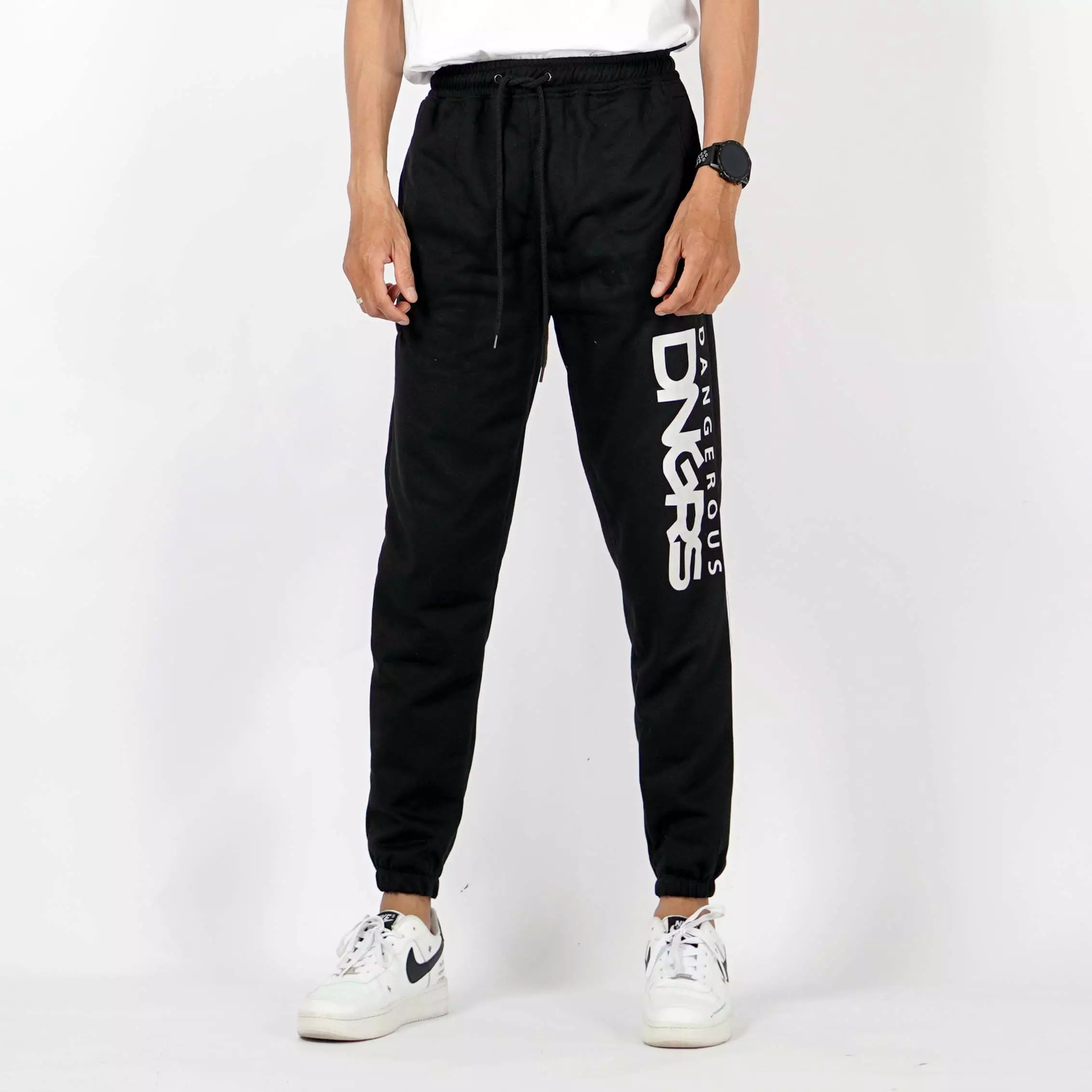 DIEGO Celana Casual Pria Celana Panjang Training Jogger Pants - Hitam