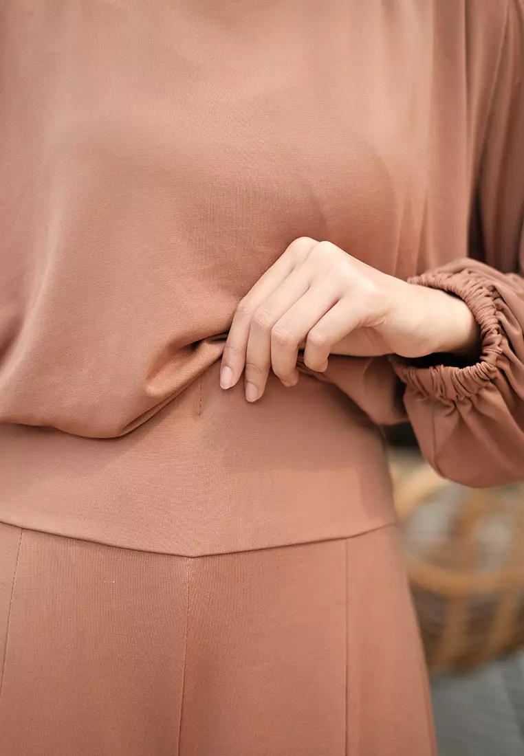 JV Hasanah Oneset Culottes Jersey Baju Kurung Millo - Setelan Kulot Jersey Baju Kurung Jumbo