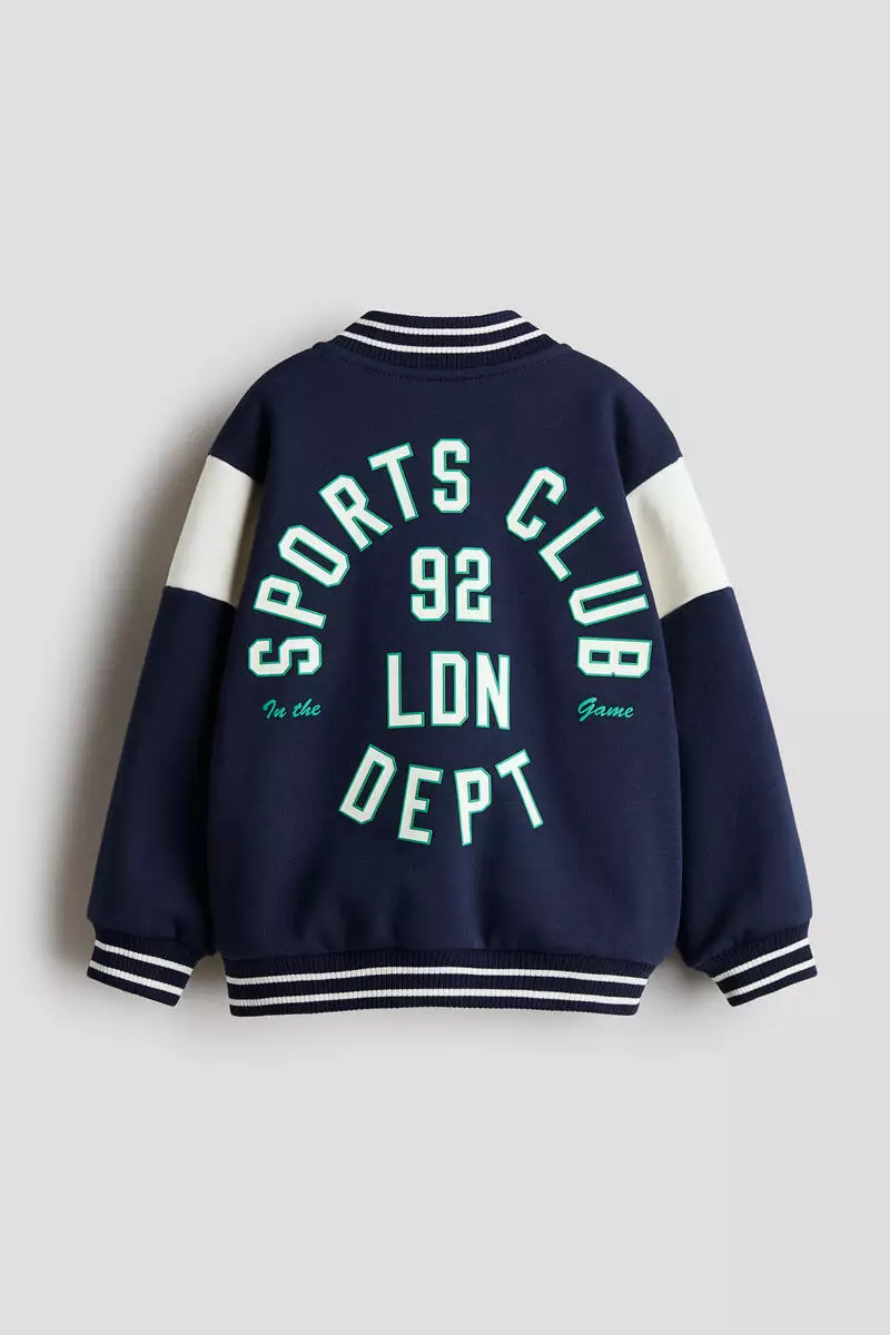 Motif-detail baseball jacket