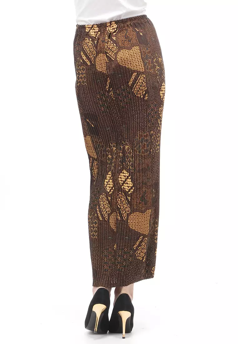 Rok Plisket Motif Batik Bawahan Wanita Design Casual - Sekar Jagat