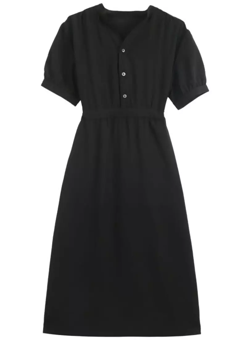 Zahara V-Neck Gown - Black