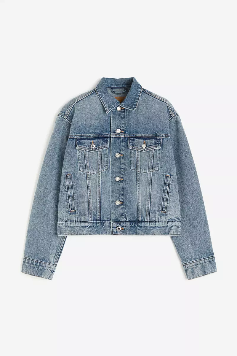 H&m short denim jacket on sale