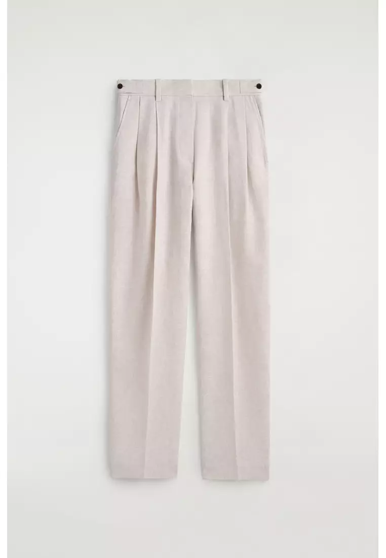 TAILORED LINEN TULIP TROUSERS