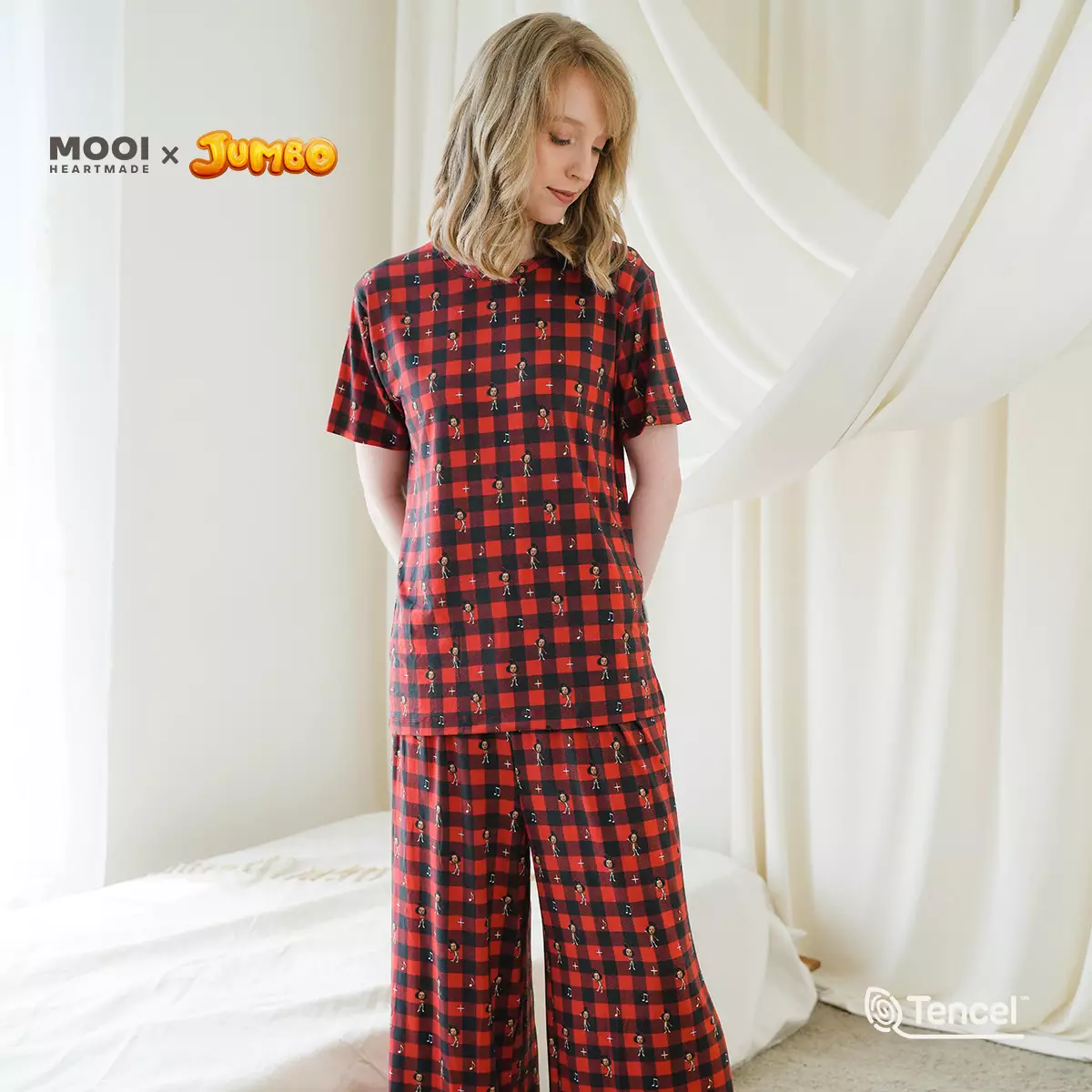 Mooi x Jumbo Piyama Dewasa Setelan Tencel Long Pajamas Adult - Atta