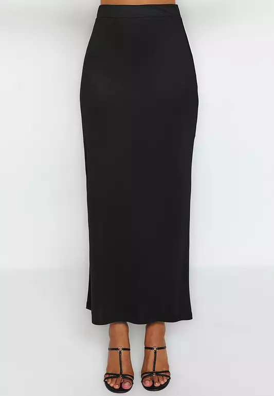 Maxi High Waist Flexible Knitted Skirt