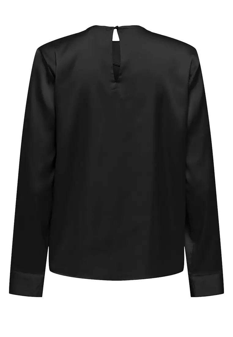 Long Sleeves Satin Detail Top